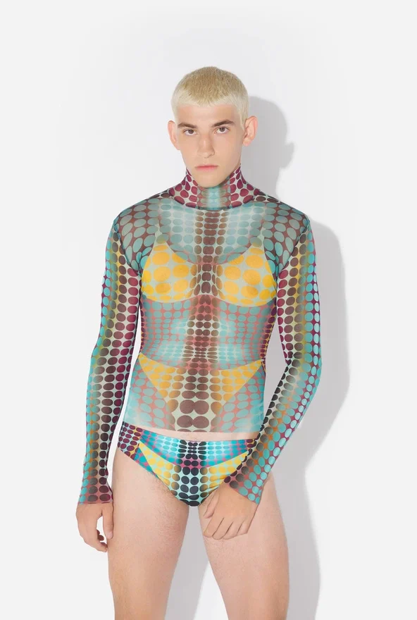 Re-Edition – the Blue Dots Print Mesh Top Re-Edition – the Blue Dots Print Mesh Top