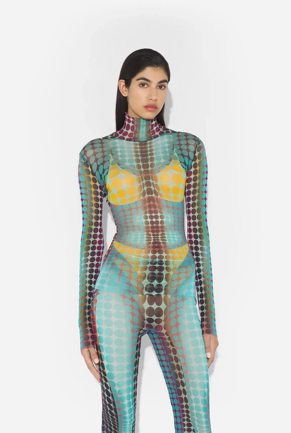 Re-Edition – the Blue Dots Print Mesh Top Re-Edition – the Blue Dots Print Mesh Top
