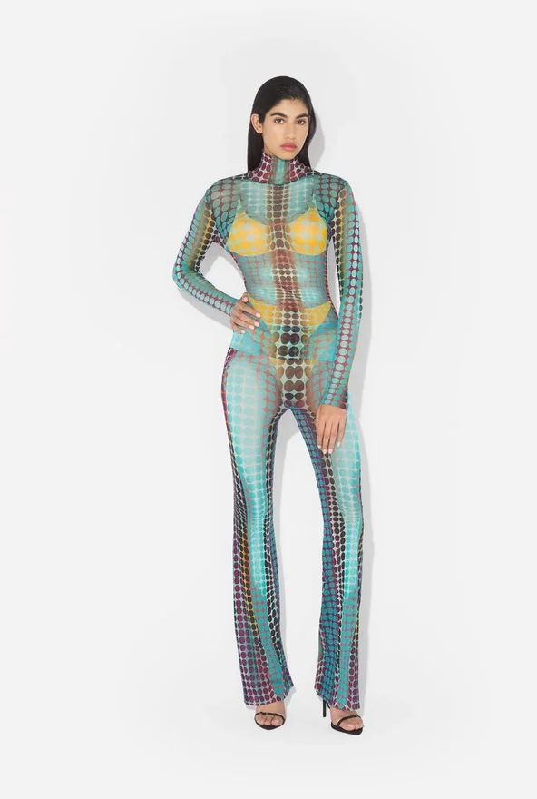 Re-Edition – the Blue Dots Print Mesh Top Re-Edition – the Blue Dots Print Mesh Top