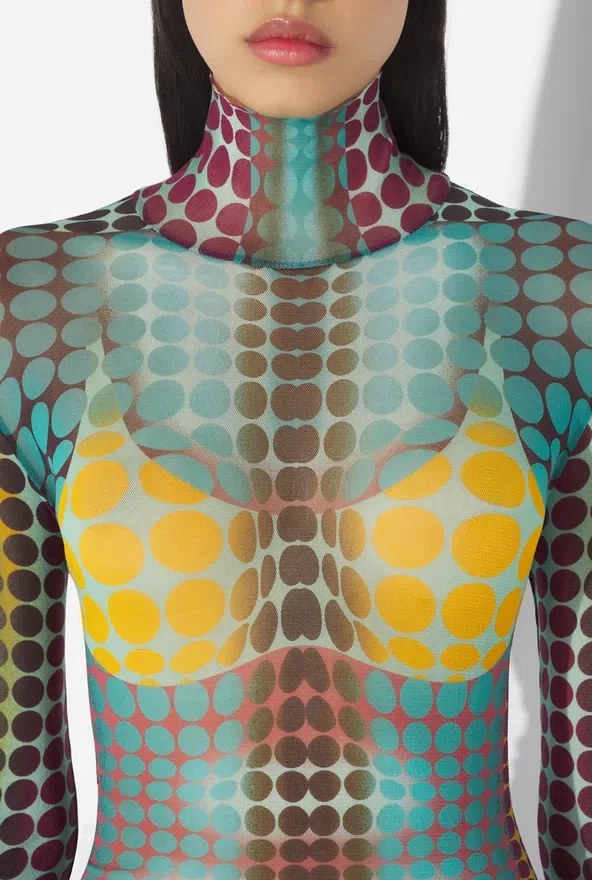 Re-Edition – the Blue Dots Print Mesh Top Re-Edition – the Blue Dots Print Mesh Top