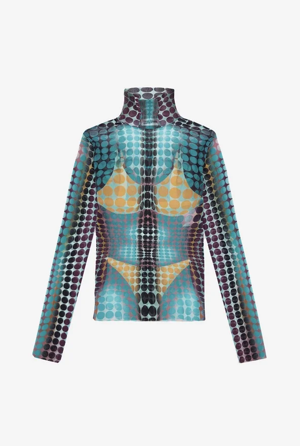Re-Edition – the Blue Dots Print Mesh Top Re-Edition – the Blue Dots Print Mesh Top