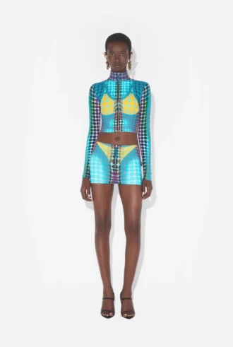 Re-Edition – the Blue Dots Print Mini Skirt