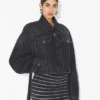 The Black Denim Strap Jacket The Black Denim Strap Jacket