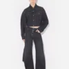 The Black Denim Strap Jacket The Black Denim Strap Jacket