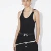 The Black Draped Double Tank Top The Black Draped Double Tank Top