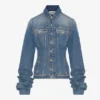 The Blue Denim Jacket with Oversized Sleeves The Blue Denim Jacket with Oversized Sleeves