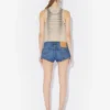 The Buttoned Blue Denim Shorts