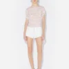 The Buttoned White Denim Shorts