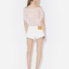 The Buttoned White Denim Shorts