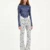 The Curved Denim Flower Jeans
