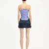 The Curved Denim Mini Skirt