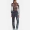 The Gray Blurry Roses Top The Gray Blurry Roses Top