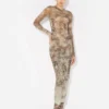 The Long Beige Madaillon Dress The Long Beige Madaillon Dress