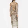 The Long Beige Madaillon Dress The Long Beige Madaillon Dress