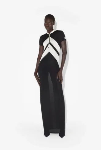 The Long Black Dress with Chevrons