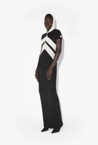 The Long Black Dress with Chevrons
