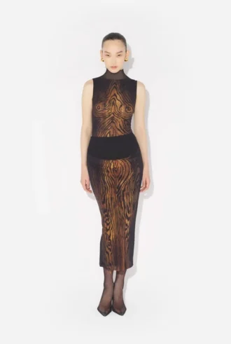 The Long Draped Wood Skirt