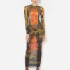 The Long Khaki Madaillon Dress The Long Khaki Madaillon Dress