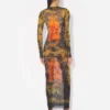 The Long Khaki Madaillon Dress The Long Khaki Madaillon Dress