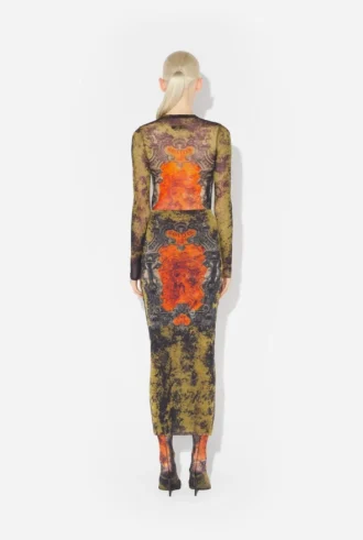 The Long Khaki Madaillon Skirt