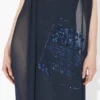 The Long Navy Embroidered Dress The Long Navy Embroidered Dress