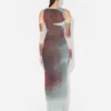 The Long Red Blurry Roses Dress The Long Red Blurry Roses Dress