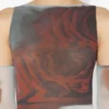 The Long Red Blurry Roses Dress The Long Red Blurry Roses Dress