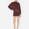 The Short Burgundy Embroidered Dress The Short Burgundy Embroidered Dress