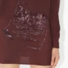 The Short Burgundy Embroidered Dress The Short Burgundy Embroidered Dress