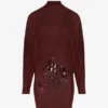 The Short Burgundy Embroidered Dress The Short Burgundy Embroidered Dress
