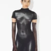 The Short Silver Body Dust Dress The Short Silver Body Dust Dress