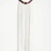 The White Curved Suit Pants