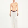 The White Curved Suit Pants
