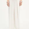 The White Curved Suit Pants